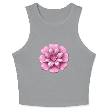 Discover Pink cherry blossom flower Crop Tank Top