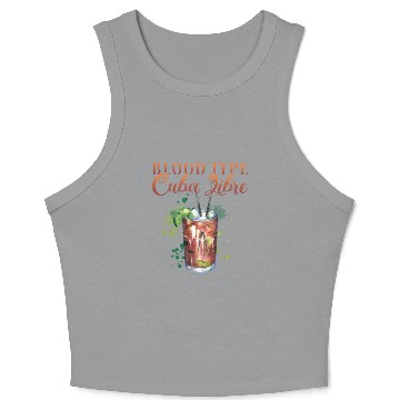 Discover Blood Type Cuba Libre Cocktail Bartender Crop Tank Top