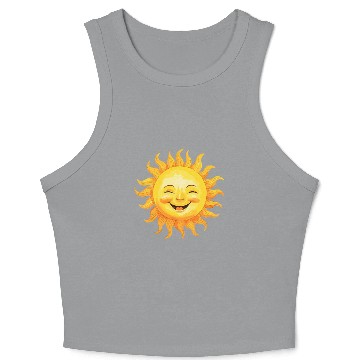 Discover Sun Smiling - Joyful Sunshine Crop Tank Top