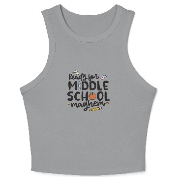 Discover Middle School Mayhem - Funny Back to School Crop Tank Top
