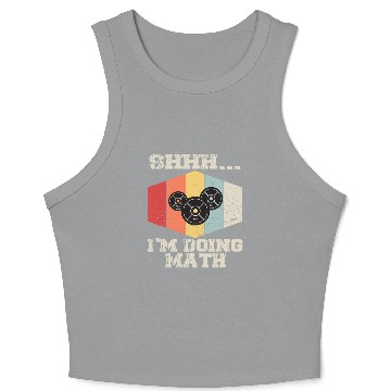 Discover Shhh i'm doing math Weight Lifting For Gym Workout Crop Tank Top