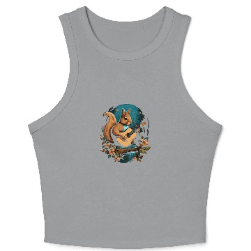 Discover Squirrel playing a guitar Crop Tank Top