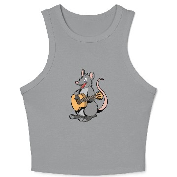 Discover Comic Opossum Playing Guitar Crop Tank Top