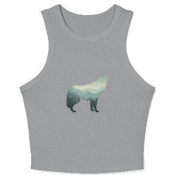 Discover Lone Wolf Survives The Mountain Crop Tank Top
