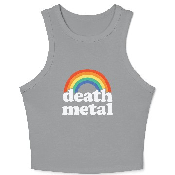 Discover Funny Death Metal Design: Rainbow Riot Crop Tank Top