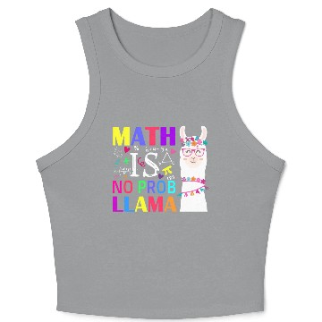 Discover Math Is No Prob-Llama Teacher Student First Day Crop Tank Top