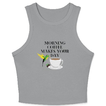 Discover Fuel Your Day: Morning Coffee Magic! Crop Tank Top