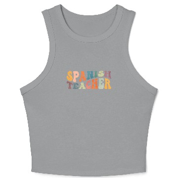 Discover Groovy Spanish Teacher Maestra Bilingual Teaching Crop Tank Top