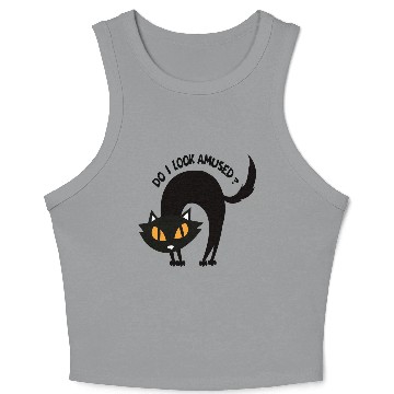Discover do I look amused? cute cat , funny cat,angry cat Crop Tank Top