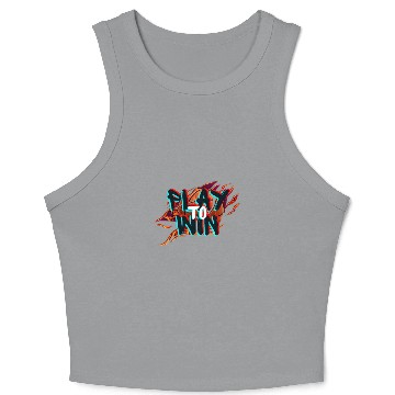 Discover Black and Orange Modern Play To Win Crop Tank Top
