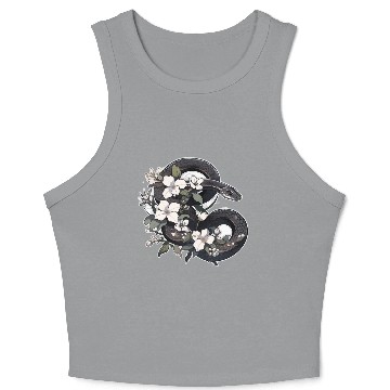 Discover Gothic Aesthetic Cute Floral Snake Crop Tank Top