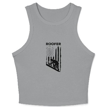 Discover Roofer US Flag - Roofing Worker Roofer Worker Roof Crop Tank Top