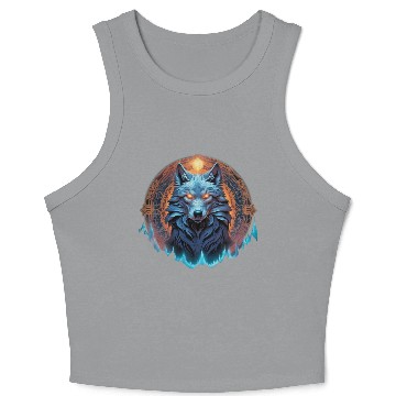 Discover Alpha Galactic Mystical Wolf Crop Tank Top