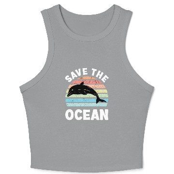 Discover Save The Ocean Dolphin Crop Tank Top