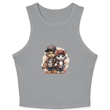 Discover Cute Cats Going Back to School Crop Tank Top
