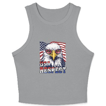 Discover gift idea bald eagle american flag Crop Tank Top