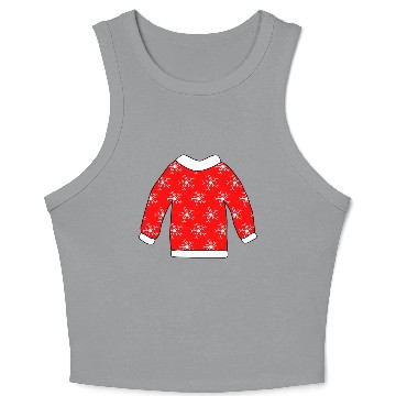 Discover Sweater White Snowflakes Crop Tank Top