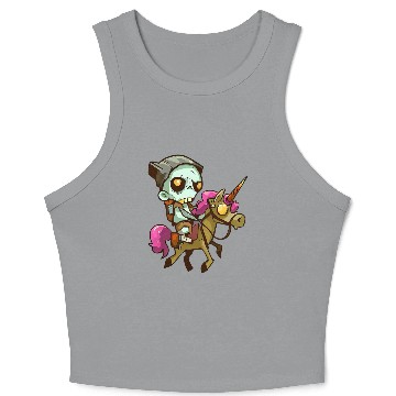 Discover Zombie on unicorn Crop Tank Top