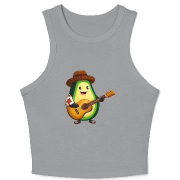 Discover Tropical avocado with guitar Crop Tank Top
