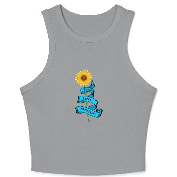 Discover Sunflower Peace love freedom Crop Tank Top