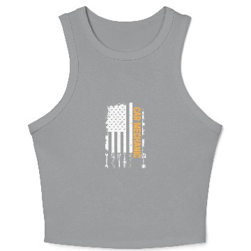 Discover Car Mechanic US Flag Auto Mechanic Crop Tank Top