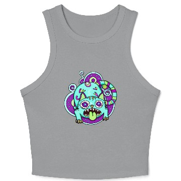 Discover Psychedelic Trippy Cat Crop Tank Top