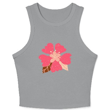 Discover Hot Pink Hibiscus Flower Crop Tank Top