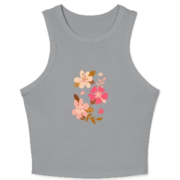 Discover Pink Hibiscus Flowers Crop Tank Top