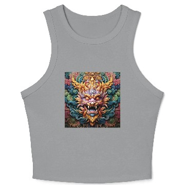 Discover dragon pattern circle pentel color 5 Crop Tank Top