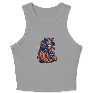 Discover splash tiger street Crop Tank Top