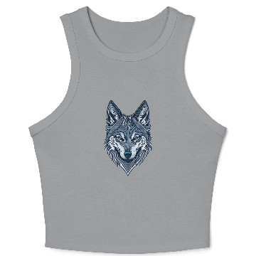 Discover Beautiful wolf face Crop Tank Top