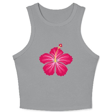 Discover Pink Hibiscus Flower Crop Tank Top