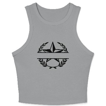 Discover Star monogram in laurel wreath Crop Tank Top