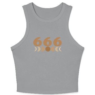 Discover Moon Cycle Brown Angel Numbers 666 Crop Tank Top