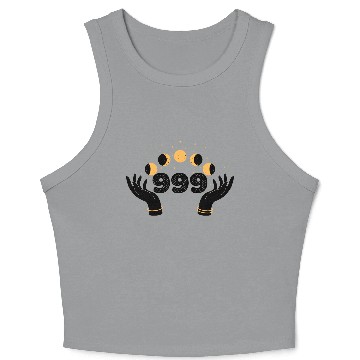 Discover Angel Numbers 999 Moon Cycle Hands Crop Tank Top