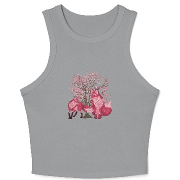 Discover Cherry blossom tree forest animal gift sakura fox Crop Tank Top