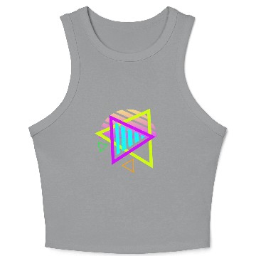 Discover Retro sunset style 80s Crop Tank Top