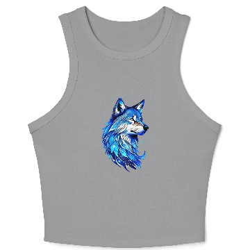 Discover Blue Wolf Crop Tank Top
