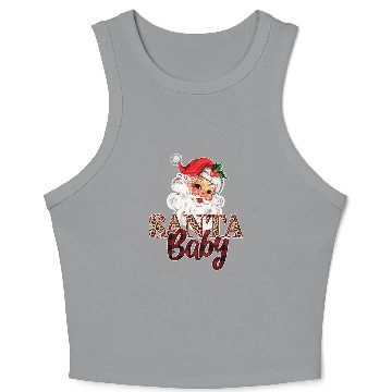 Discover vintage retro Santa ,leopard and buffalo pattern Crop Tank Top