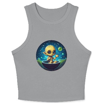 Discover Coffee-loving Alien: Midnight Snack Crop Tank Top