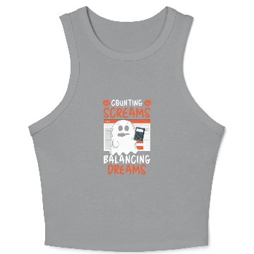 Discover Counting Screams Balancing Dreams Halloween Crop Tank Top