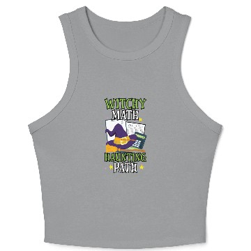 Discover Witchy Math Haunting Path Accountant Halloween Crop Tank Top