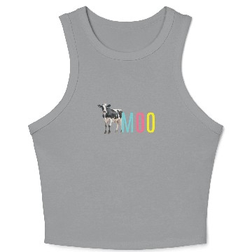 Discover Moo Cow Cows Farmer Crop Tank Top