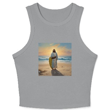 Discover Surfing Jesus Crop Tank Top