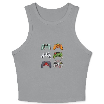 Discover Halloween Skeleton Zombie Gaming Controllers Crop Tank Top
