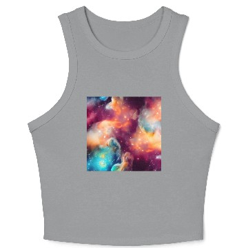 Discover Galaxy nebula abstract design Crop Tank Top
