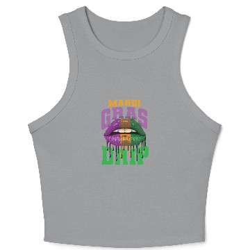 Discover Lips Mardi Gras Drip Crop Tank Top