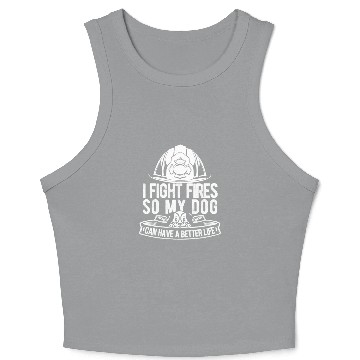 Discover Firefighter Thin Red Line Dog Crop Tank Top