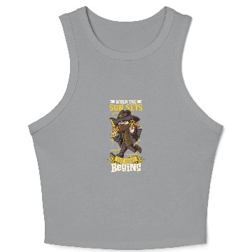 Discover Vampire Hunter Undead Slayer Stake and Cross Crop Tank Top