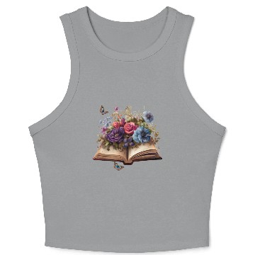 Discover Enchanting Gothic Floral Tome Crop Tank Top